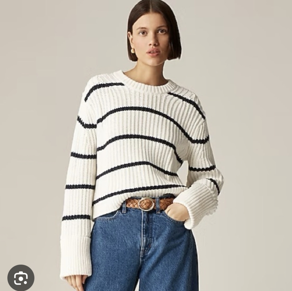 J. Crew Heritage Cotton Fisherman Crew Neck Sweater